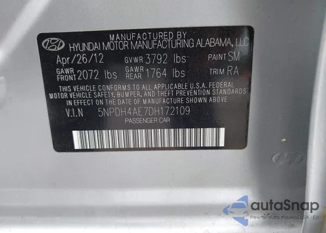2013 Hyundai Elantra Limited из США, поврежденный, VIN 5NPDH4AE7DH172109
